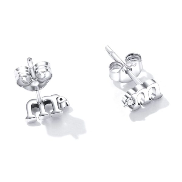 Solid 925 Signature Silver M&M Stud Earrings - Image 4