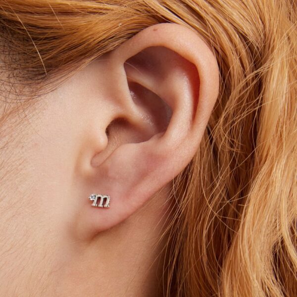 Solid 925 Signature Silver M&M Stud Earrings - Image 5