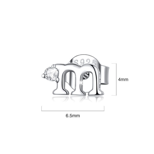 Solid 925 Signature Silver M&M Stud Earrings - Image 6