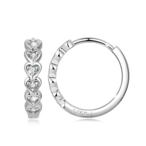 Solid 925 Signature Silver Beloved Circle Huggie Earrings