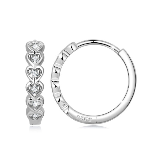 Solid 925 Signature Silver Beloved Circle Huggie Earrings