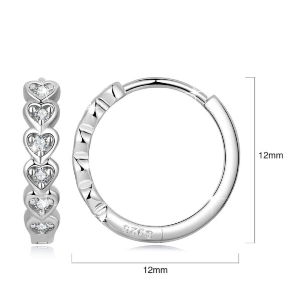 Solid 925 Signature Silver Beloved Circle Huggie Earrings - Image 7