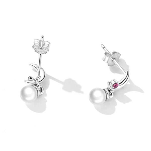 Solid 925 Signature Silver Abernathy Pearl Dangle Earrings - Image 3