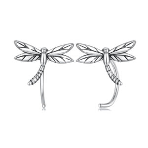 Solid 925 Signature Silver Olivia Dragonfly Stud Earrings