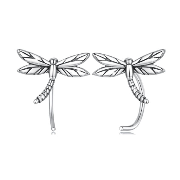 Solid 925 Signature Silver Olivia Dragonfly Stud Earrings