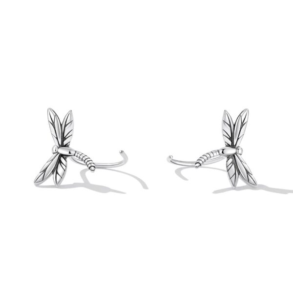 Solid 925 Signature Silver Olivia Dragonfly Stud Earrings - Image 2
