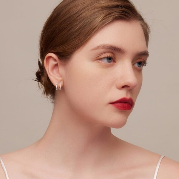 Solid 925 Signature Silver Moon Star Earrings - Image 5