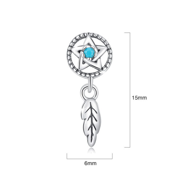 Solid 925 Signature Silver Pentagram Dangle Earrings - Image 5