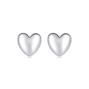 Solid 925 Signature Silver Queen Of Hearts Stud Earrings