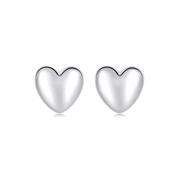 Solid 925 Signature Silver Queen Of Hearts Stud Earrings