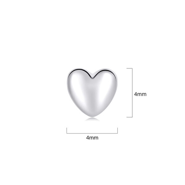 Solid 925 Signature Silver Queen Of Hearts Stud Earrings - Image 4