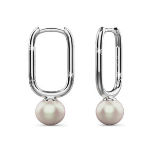 Solid 925 Signature Silver Mathilda Pearl Huggie Earrings