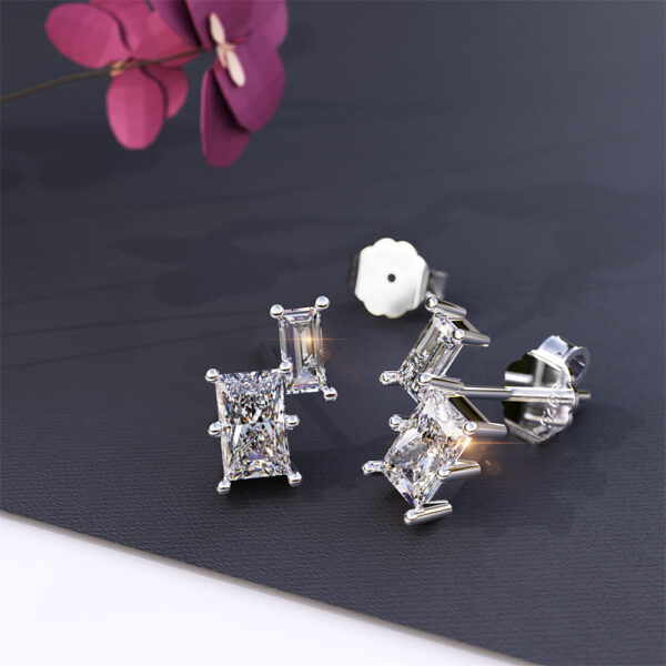 Solid 925 Signature Silver Stellar Stud Earrings - Image 3
