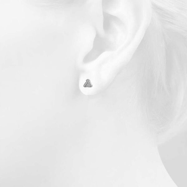 Trinity Zircon Pave Stud Earrings - Image 3