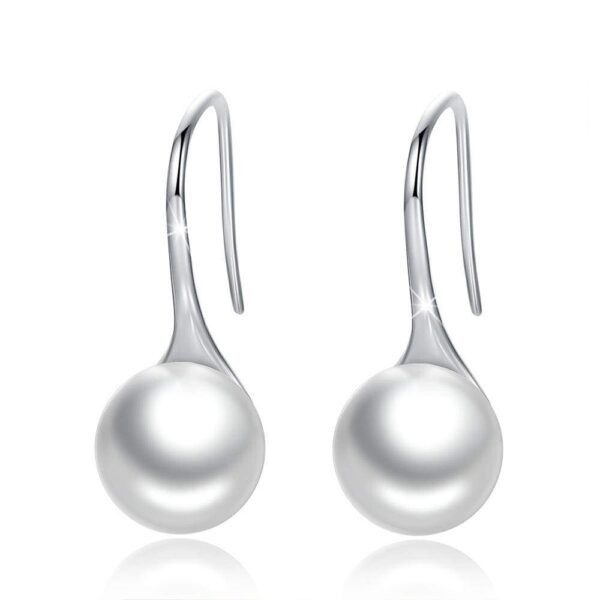 Solid 925 Sterling Silver Pearl Drop Earrings