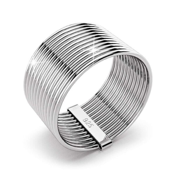 Solid 925 Sterling Silver Multi-band Wire Ring