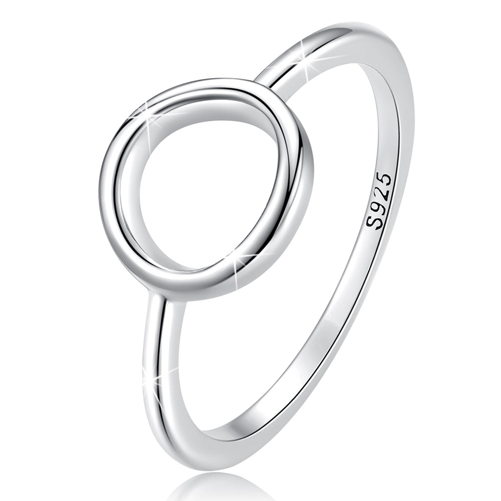Solid 925 Sterling Silver Silver Halo Ring