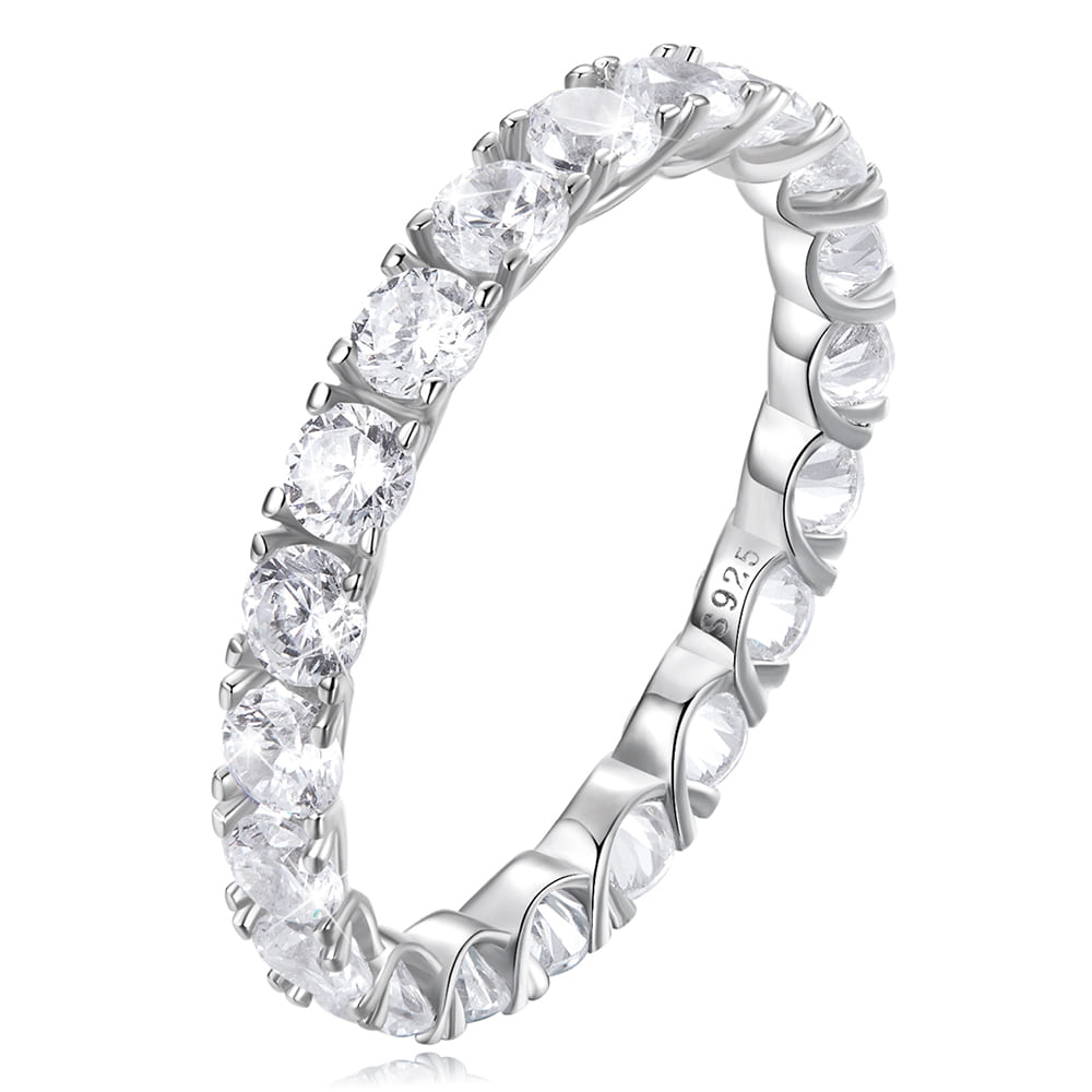 Solid 925 Signature Silver Bone-White Ring