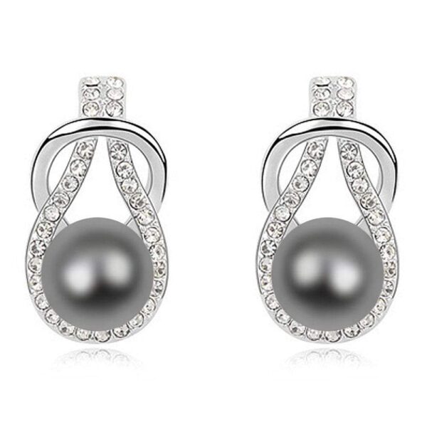 Pearl Drop Earrings Tahitian Embellished with SWAROVSKI® Crystal Pearls