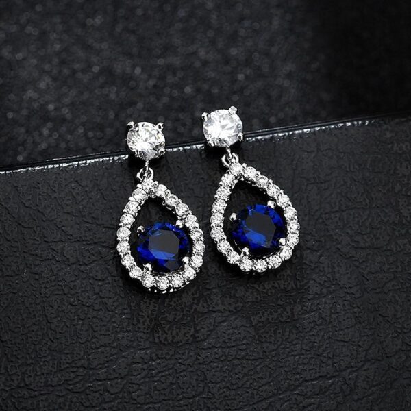 Fenella Bloom Earrings in Sapphire - Image 2