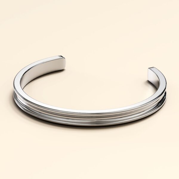 Lisa Luxe Cuff Bangle White Gold - Image 3