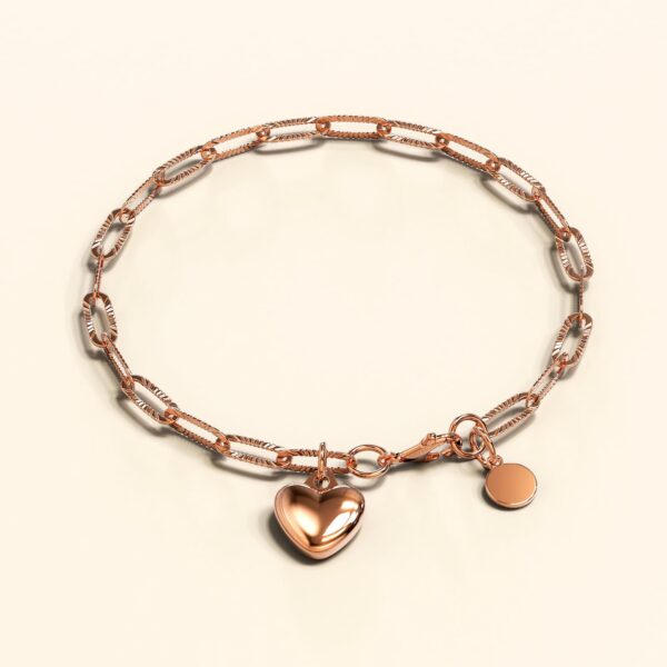 Rogue Heart Rose Gold Stainless Steel Bracelet - Image 3