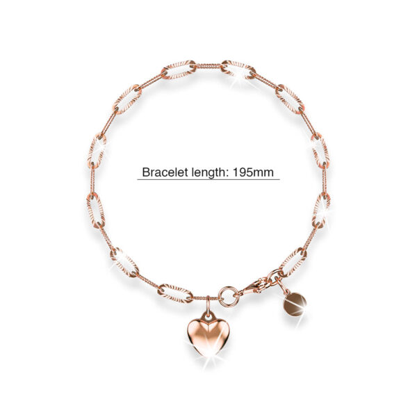 Rogue Heart Rose Gold Stainless Steel Bracelet - Image 5