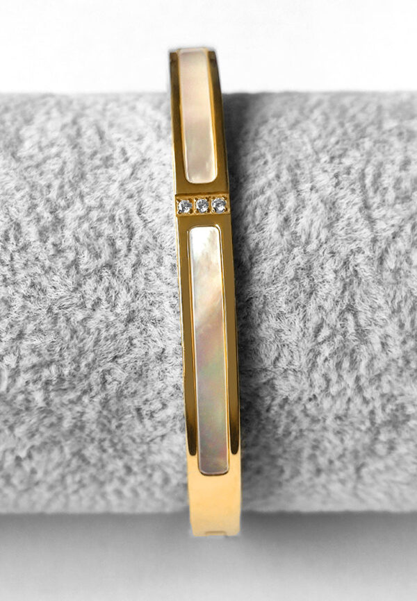 Modest Hinged Bangle in Gold Layered Stainless Steel - Image 8