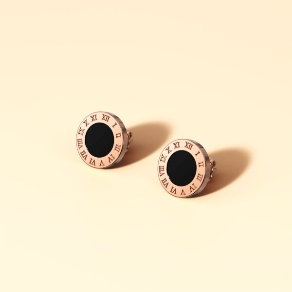 Jamo Stud Rose Gold Layered Earrings - Image 2