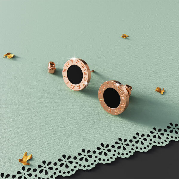 Jamo Stud Rose Gold Layered Earrings - Image 3