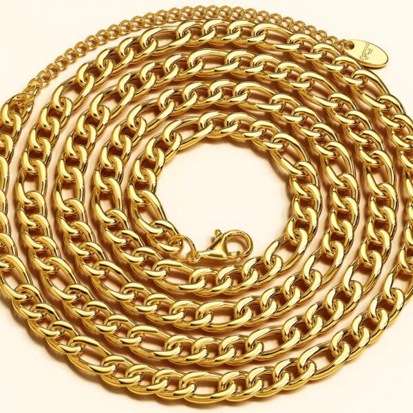 Figaro Chain Link Gold Plated Necklace