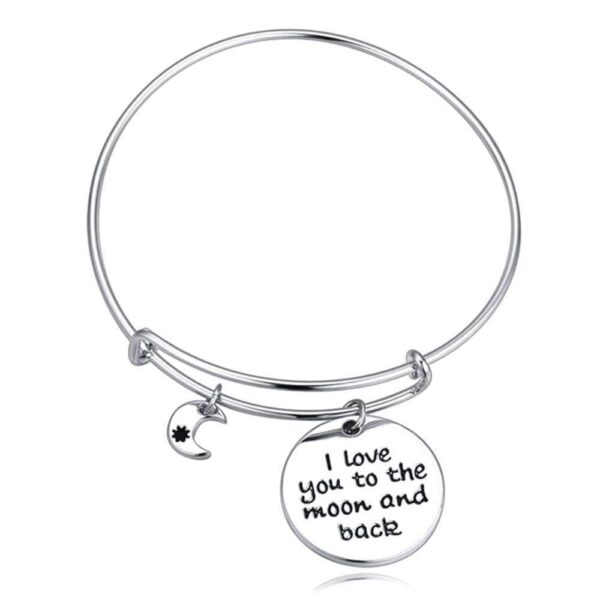 Love You To The Moon And Back Toggle Tubular Adjustable Bangle