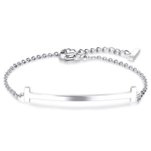 Sleek Bar Bracelet White Gold