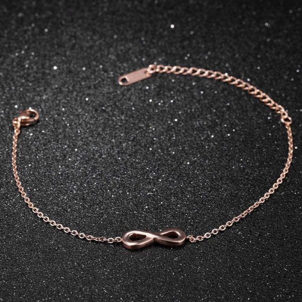 Single Infinity Charm Bracelet Rose Gold - Image 2