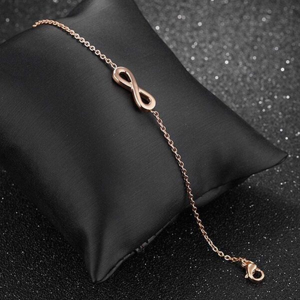 Single Infinity Charm Bracelet Rose Gold - Image 3