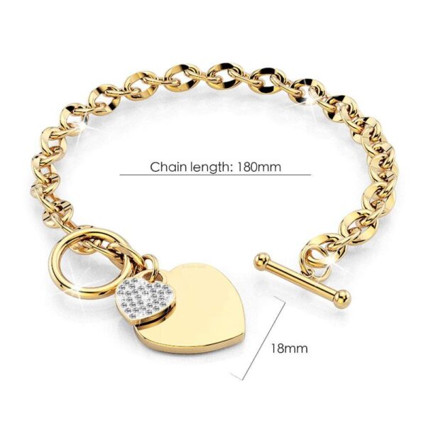 Diamond cut Belcher Chain T-lock Toggle Bracelet in Gold Layered Steel Jewellery - Image 11