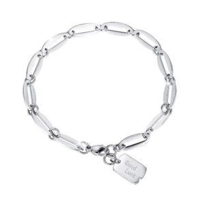 Good Luck Chain Bracelet in White Gold Layered Steel Jewellery