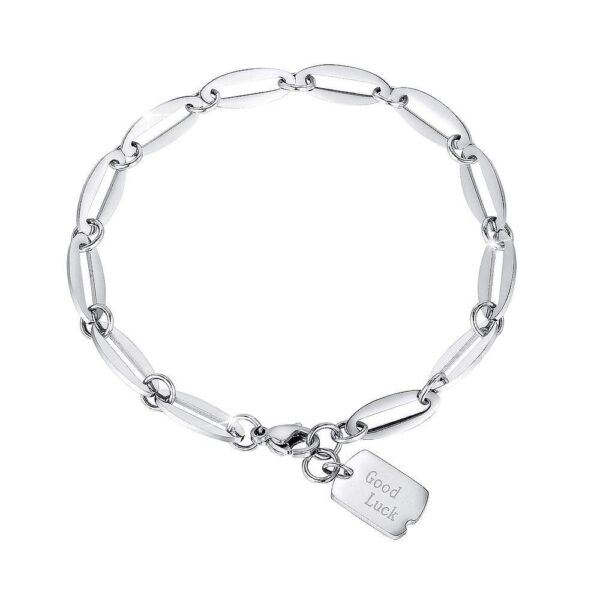 Good Luck Chain Bracelet in White Gold Layered Steel Jewellery