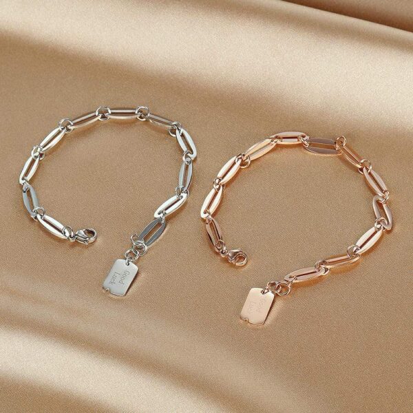 Good Luck Chain Bracelet in White Gold Layered Steel Jewellery - Image 4