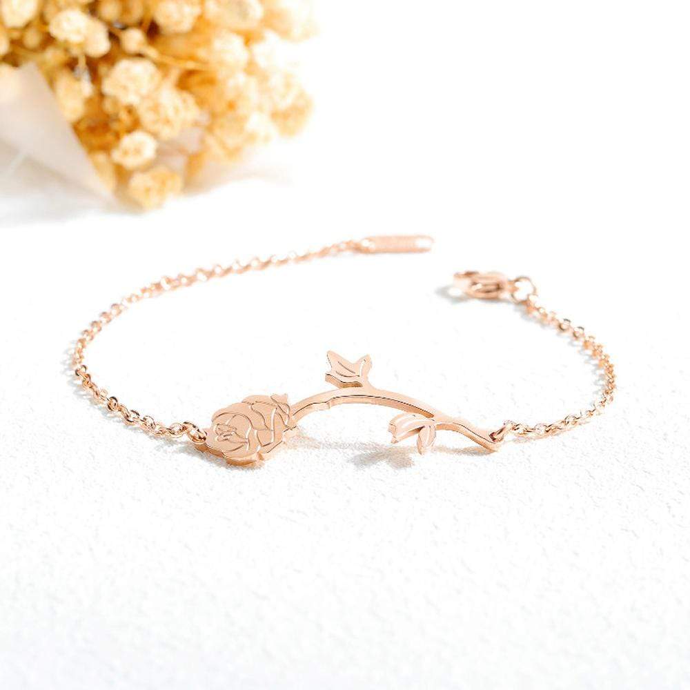 One Piece Rose Bracelet in Rose Gold Layered Steel Jewellery - Image 6