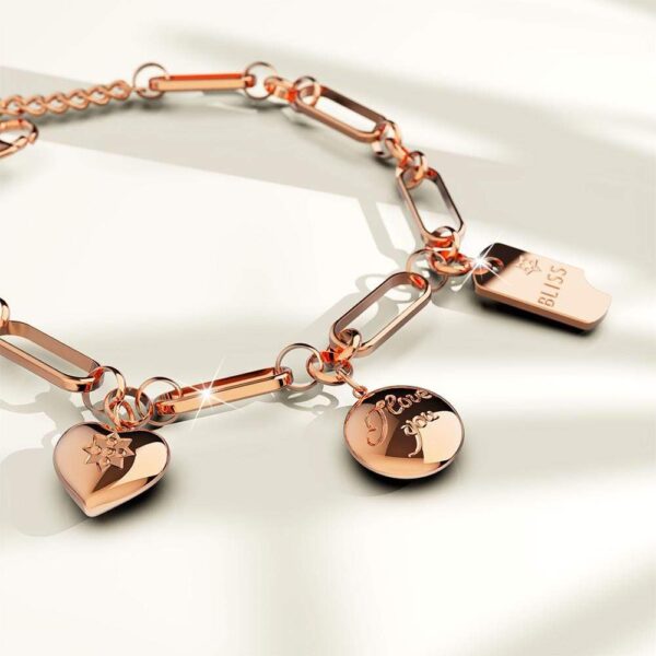 Bliss Charm Bracelet in Rose Gold Layered Steel Jewellery - Image 3