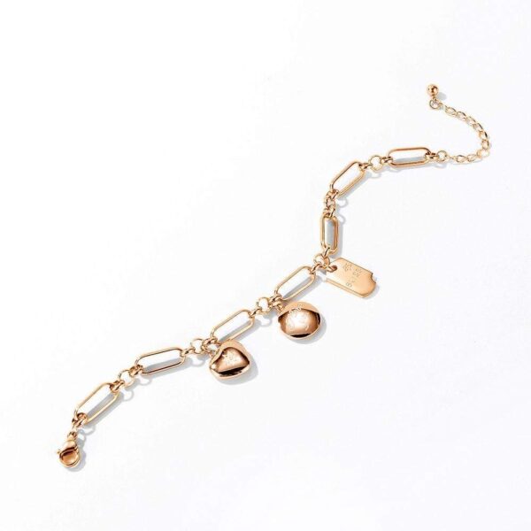Bliss Charm Bracelet in Rose Gold Layered Steel Jewellery - Image 4