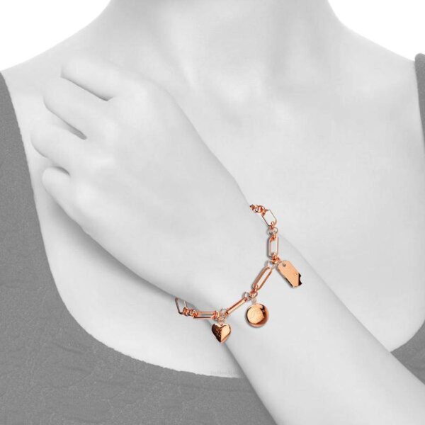 Bliss Charm Bracelet in Rose Gold Layered Steel Jewellery - Image 6