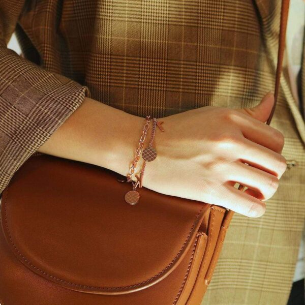 Charm Letter S K R in Rose Gold Layered Steel Jewellery - Image 4
