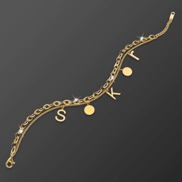 Charm Letter S K R in Gold Layered Steel Jewellery - Image 3