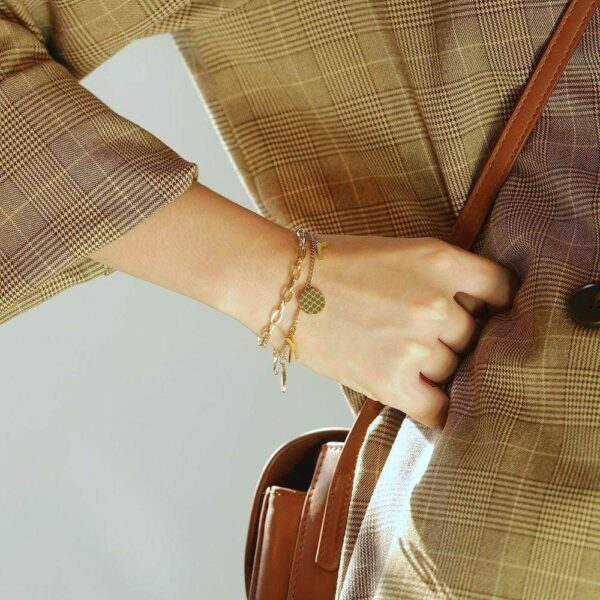 Charm Letter S K R in Gold Layered Steel Jewellery - Image 5