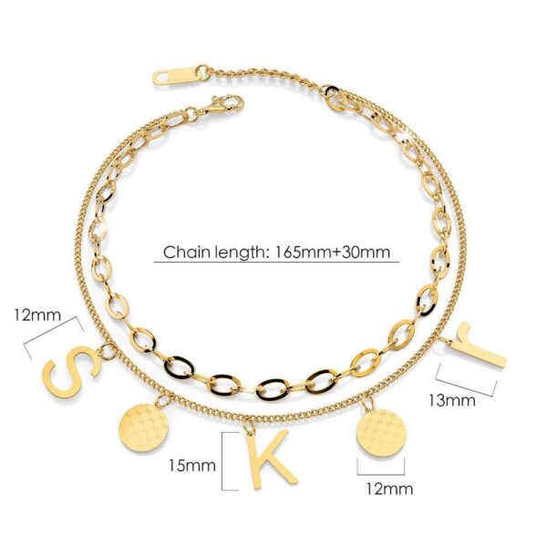 Charm Letter S K R in Gold Layered Steel Jewellery - Image 6