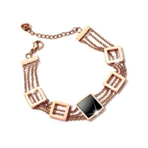 Glamourous Geometric Layered Chain Bracelet