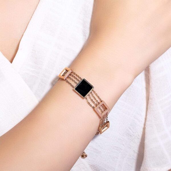 Glamourous Geometric Layered Chain Bracelet - Image 6