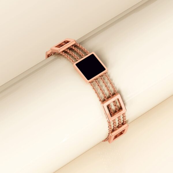 Glamourous Geometric Layered Chain Bracelet - Image 2